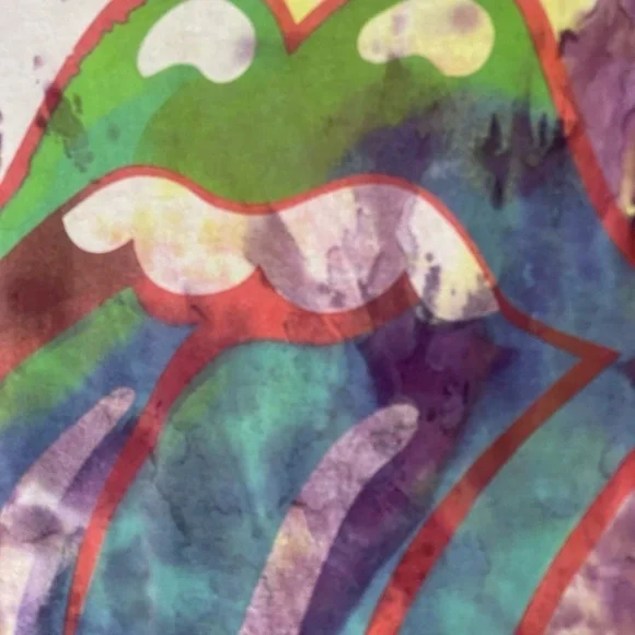 Tye Dye Unisex Small Large Mouth Tongue Out Cotton Shirt by The Rolling Stone - Picture 4 of 6